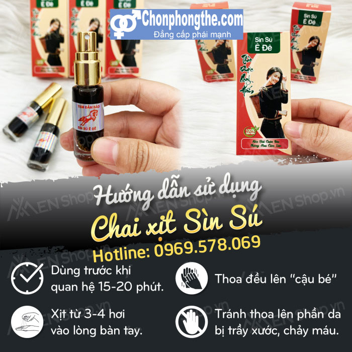 Hướng dẫn sử dụng chai xịt kéo dài thời gian quan hệ Sìn sú Ê Đê